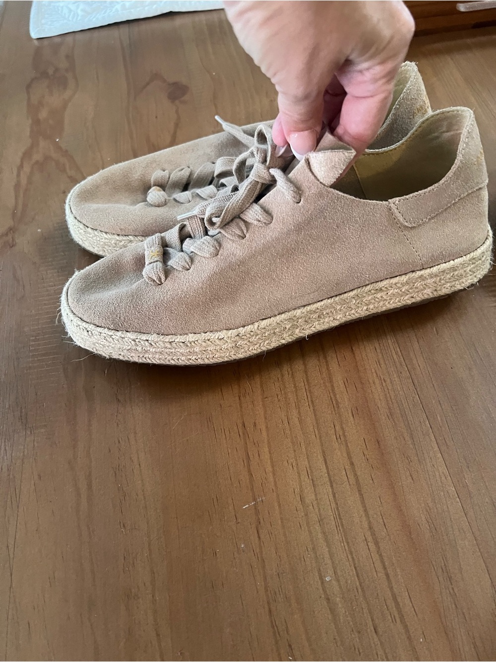 Sam Edelman Suede Espadrille Sneaker Beige - Women size 7.5